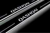 LED door sill plates Nissan Qashqai I J10 2007+ stainless steel with Qashqai logo