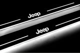 LED door sill plates Jeep Cherokee KL 2014+ stainless steel with Jeep logo