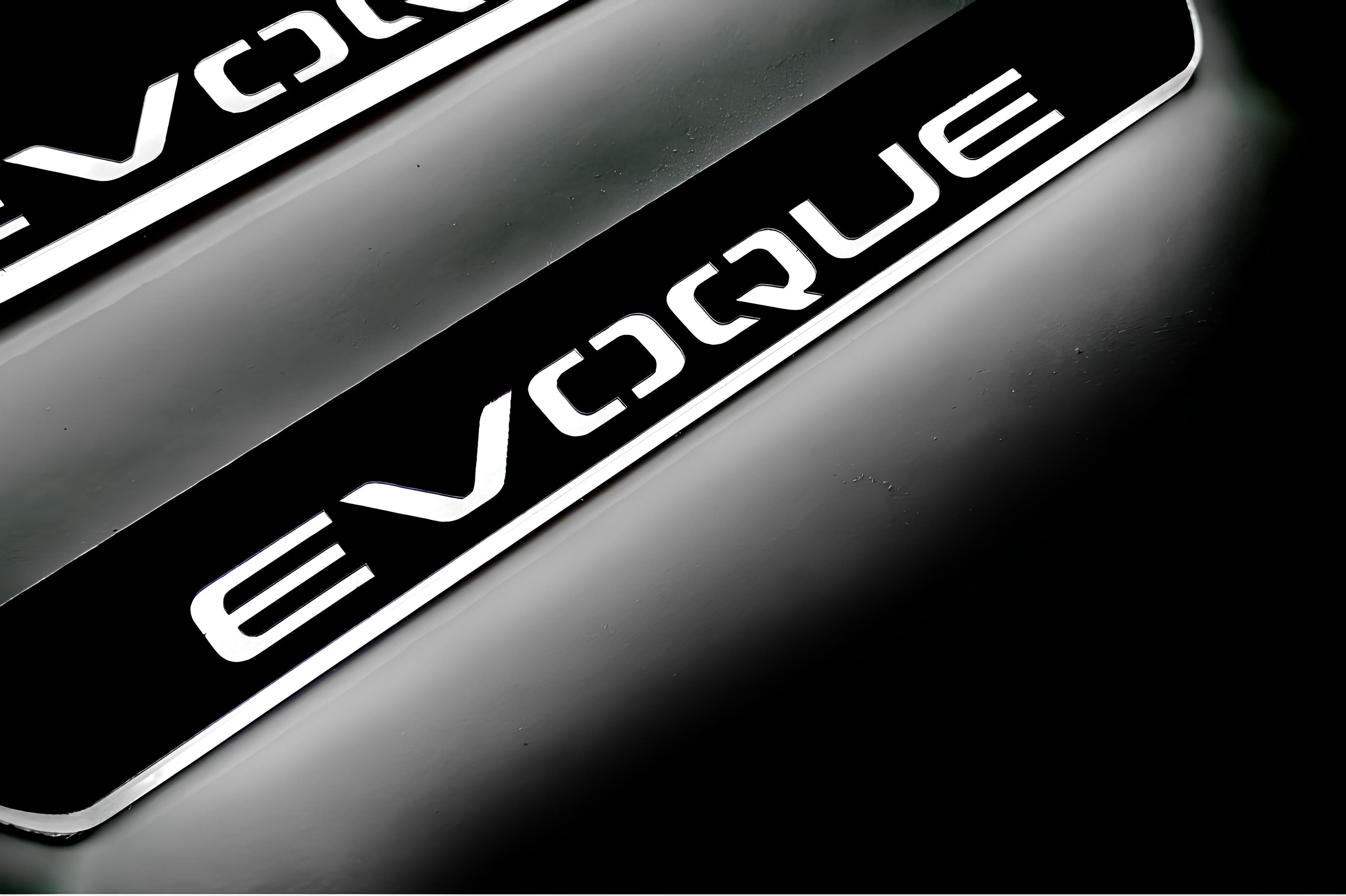 Illuminated LED Door Sill Tread Plates Range Rover Evoque I With Evoque Logo Range Rover Led Door Sills opdesign