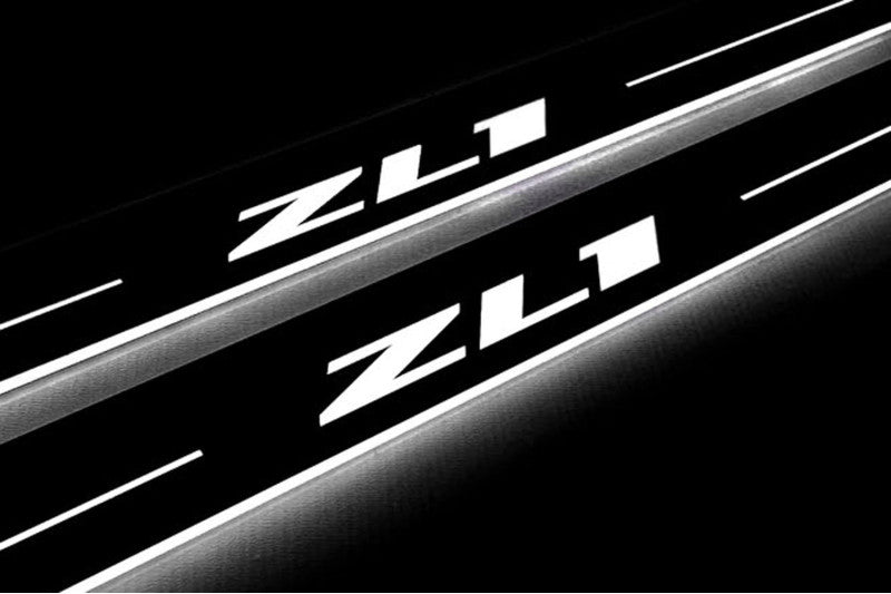 Chevrolet Camaro VI Stainless Steel LED Door Sills – ZL1 Logo