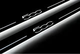 Fiat 500 2007+ door sill plates in stainless steel with 500 logo