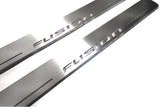 Ford Fusion II CD4 2012+ entry guards in stainless steel with Fusion logo