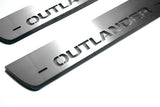 LED door sill plates Mitsubishi Outlander II CW 2007+ stainless steel with Outlander logo