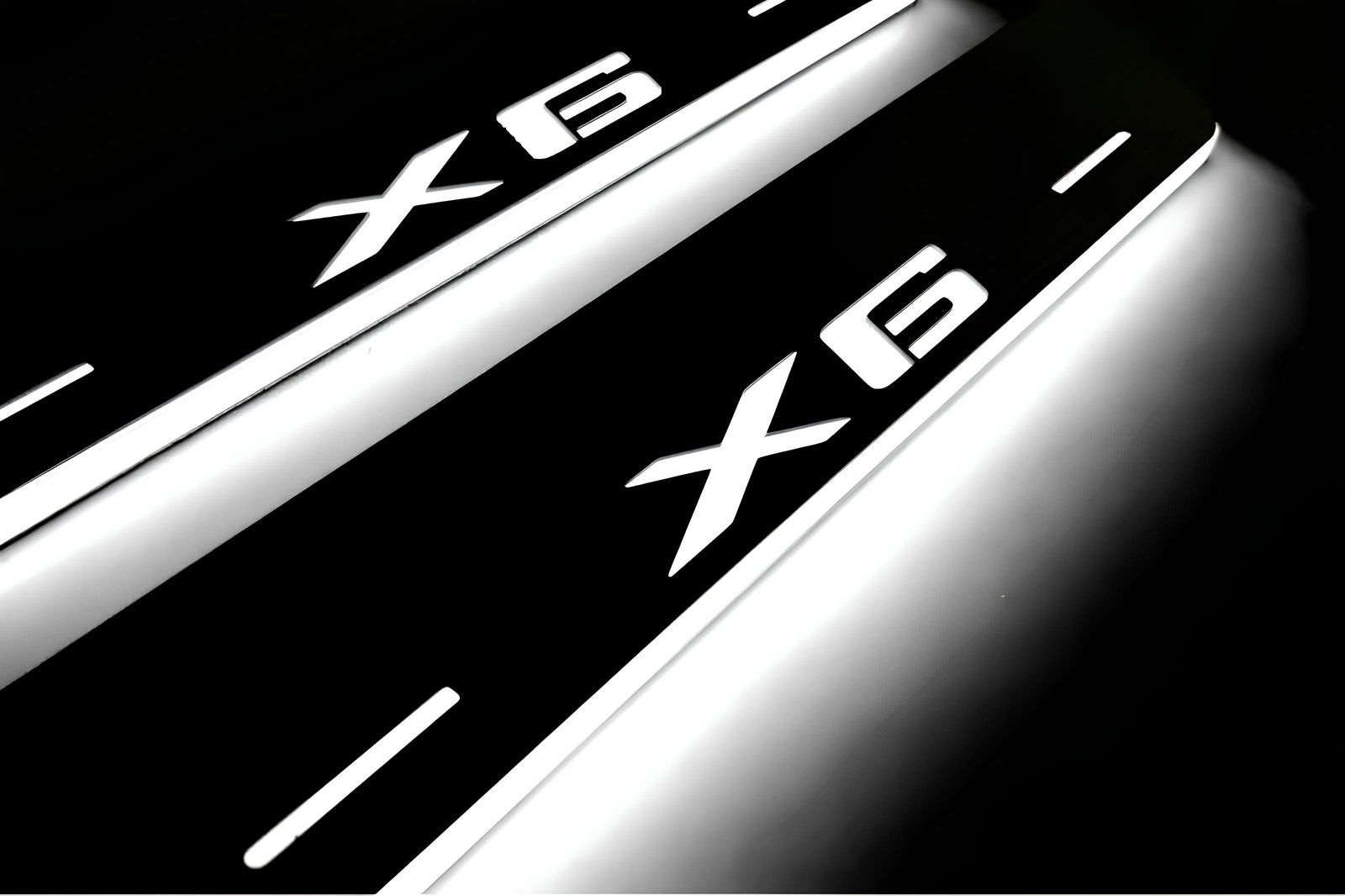 BMW X6 E71 E71 2008+ stainless steel LED door sill plates with X6 logo