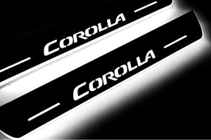 Toyota Corolla XI 2013-2019 LED Door Sills Illuminated Scuff Corolla Logo Stainless Steel Entry Guards Door Sills opdesign