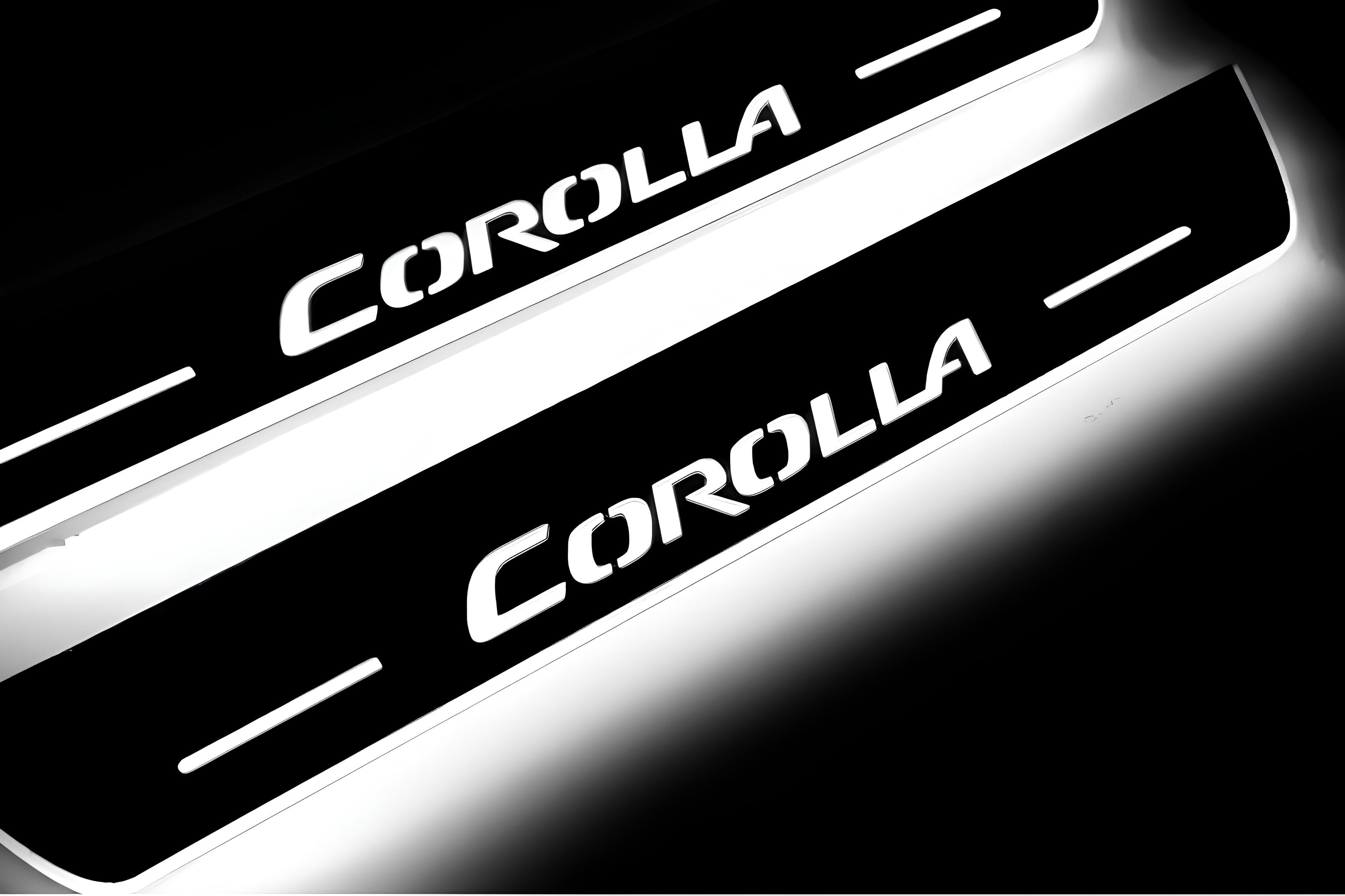 Toyota Corolla XI 2013-2019 LED Door Sills Illuminated Scuff Corolla Logo Stainless Steel Entry Guards Door Sills opdesign