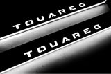 Volkswagen Touareg III 2018+ stainless steel illuminated entry guards with Touareg logo