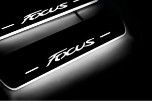 Illuminated LED Door Sill Tread Plates Ford Focus III 2011-2018 With Focus Logo Ford Led Door Sills opdesign