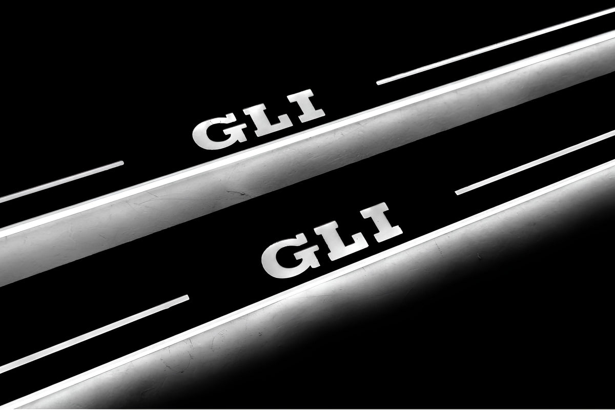 stainless steel LED door sill plates with Volkswagen Jetta VI 2010+ with GLI logo