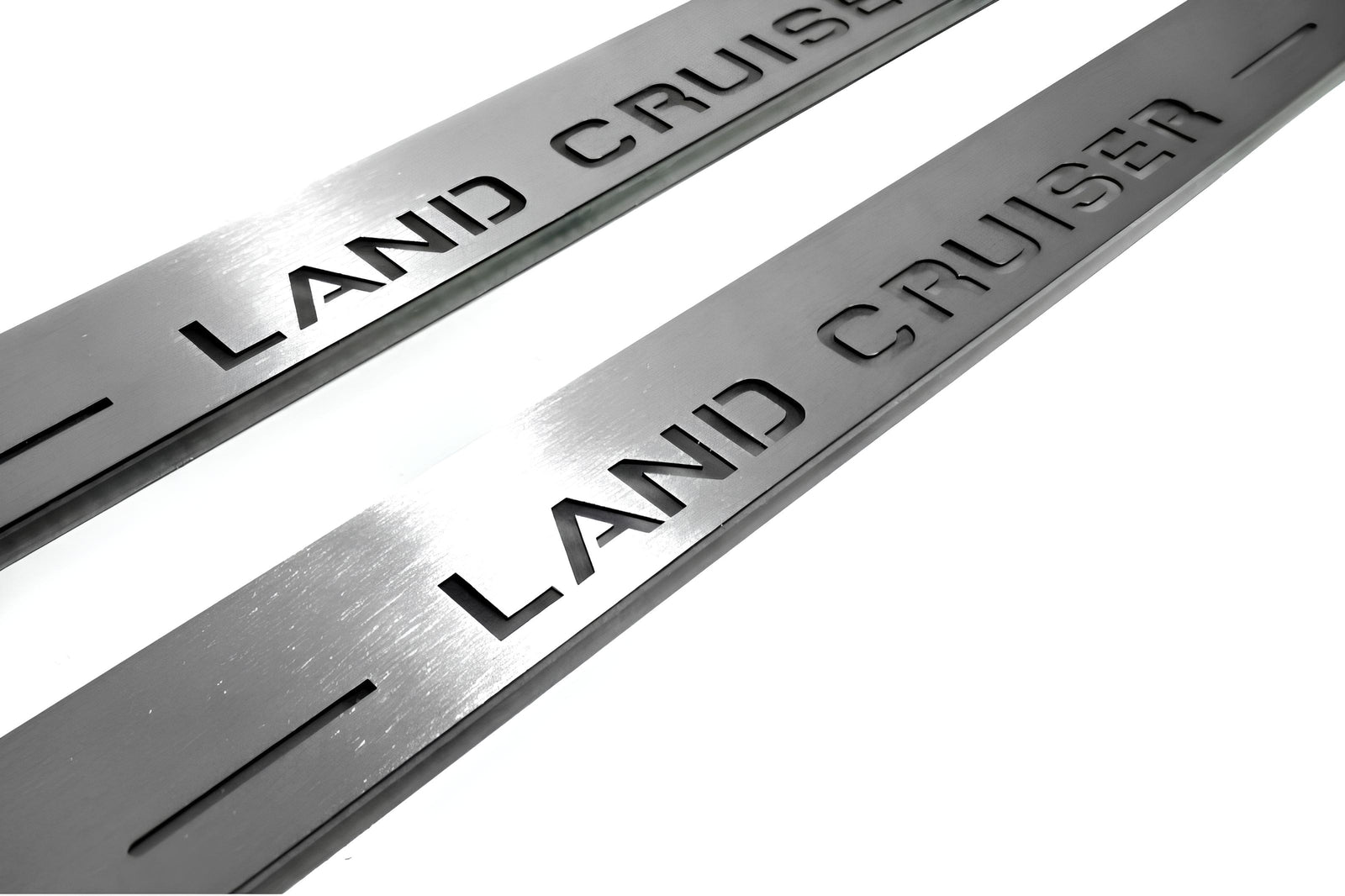 Toyota LC 200 2007+ stainless steel LED door sill plates with Land Cruiser logo