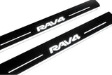 Toyota Rav4 IV XA40 2013+ entry guards in stainless steel with Rav4 logo