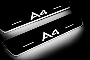 Illuminated LED Door Sill Tread Plates Audi A4 B8 2007-2016 With A4 Logo Audi Led Door Sills decoinfabric