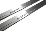 LED door sill plates for Dodge Charger LD 2023+ stainless steel with Scat Pack logo