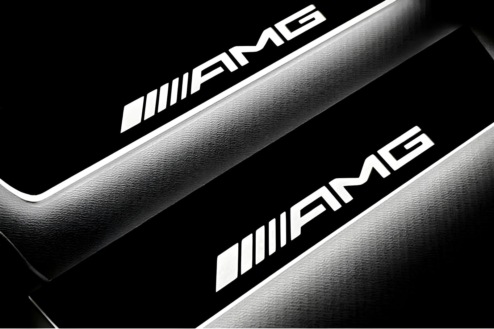 Mercedes E W211 W211 2002+ stainless steel LED door sill plates with AMG logo