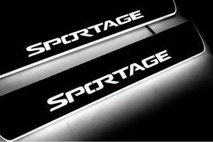 Illuminated LED Door Sill Tread Plates Kia Sportage IV 2015-2022 With Sportage Logo KIA Led Door Sills opdesign