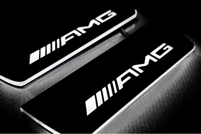 LED door sill plates stainless steel Mercedes E W213 2016+ with AMG logo
