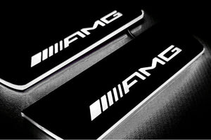 Mercedes E W213 2016-2023 LED Door Sills Illuminated Scuff AMG Logo Stainless Steel Entry Guards Door Sills opdesign