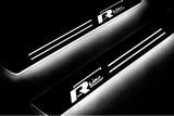 LED door sill plates for Volkswagen Passat B6 2005+ stainless steel with R-Line logo