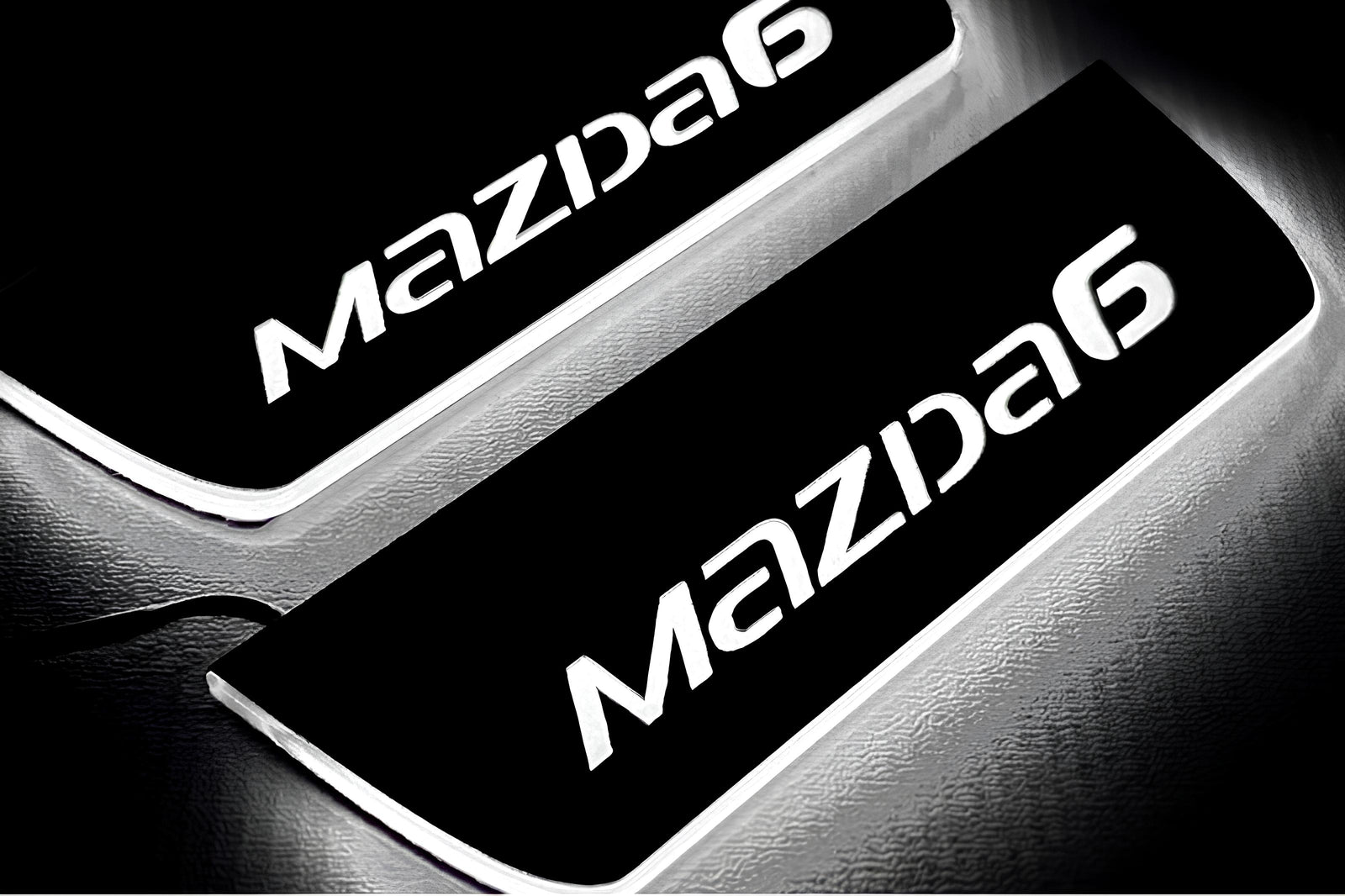 Mazda 6 III 2012+ LED door sill plates stainless steel with Mazda 6 logo