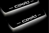 LED door sill plates for KIA Ceed II 2012+ stainless steel with Cee`d logo