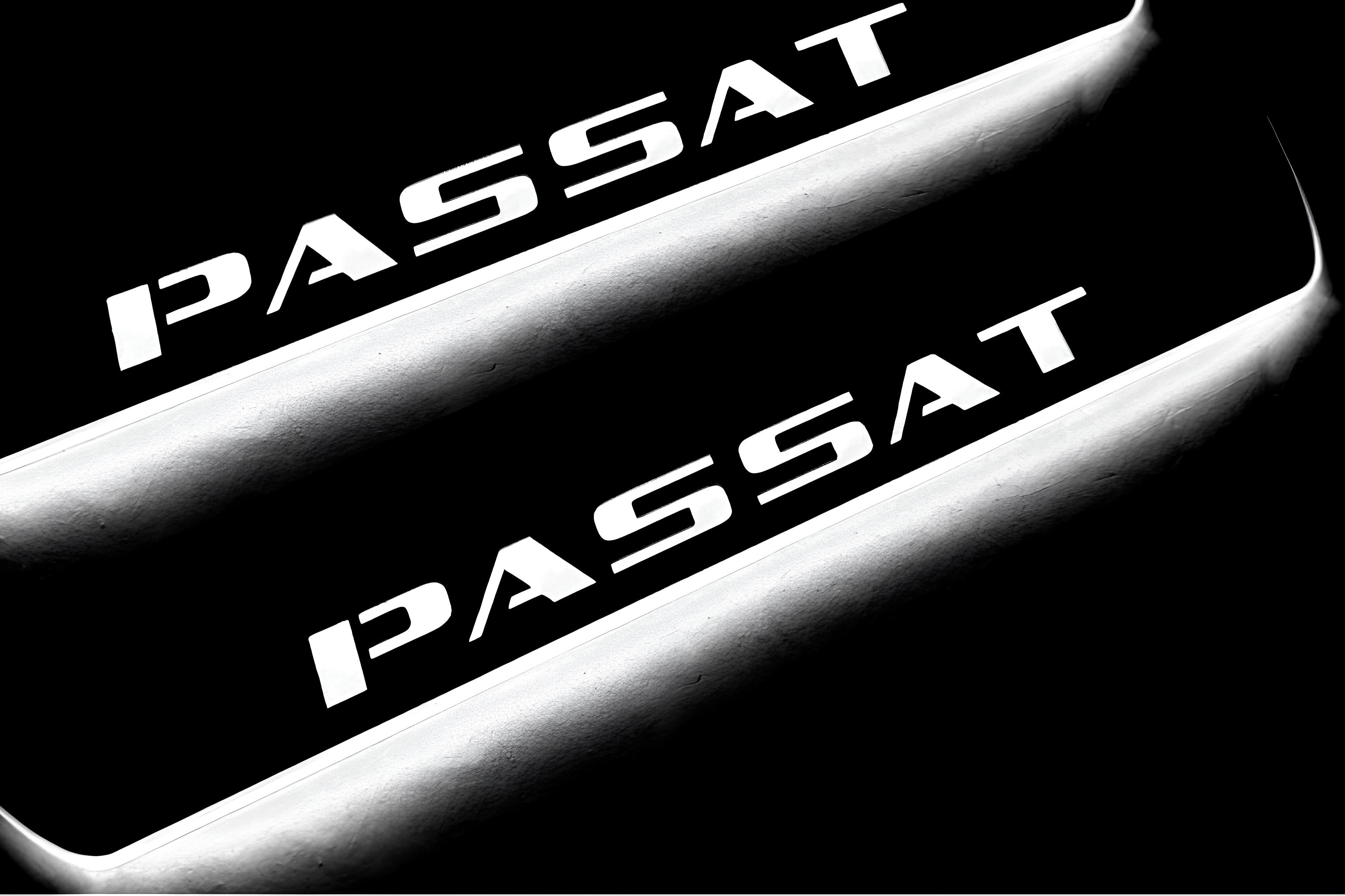 Illuminated LED Door Sill Tread Plates Volkswagen Passat B8 2015-2023 With Passat Logo (type 1) Volkswagen Led Door Sills decoinfabric