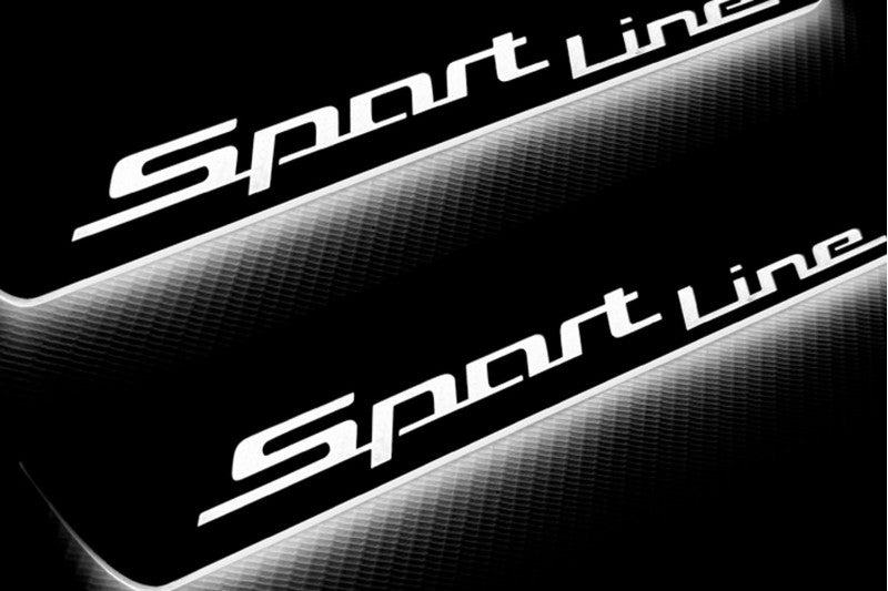 LED door sill plates for BMW X5 G05 2019+ stainless steel with Sport Line logo