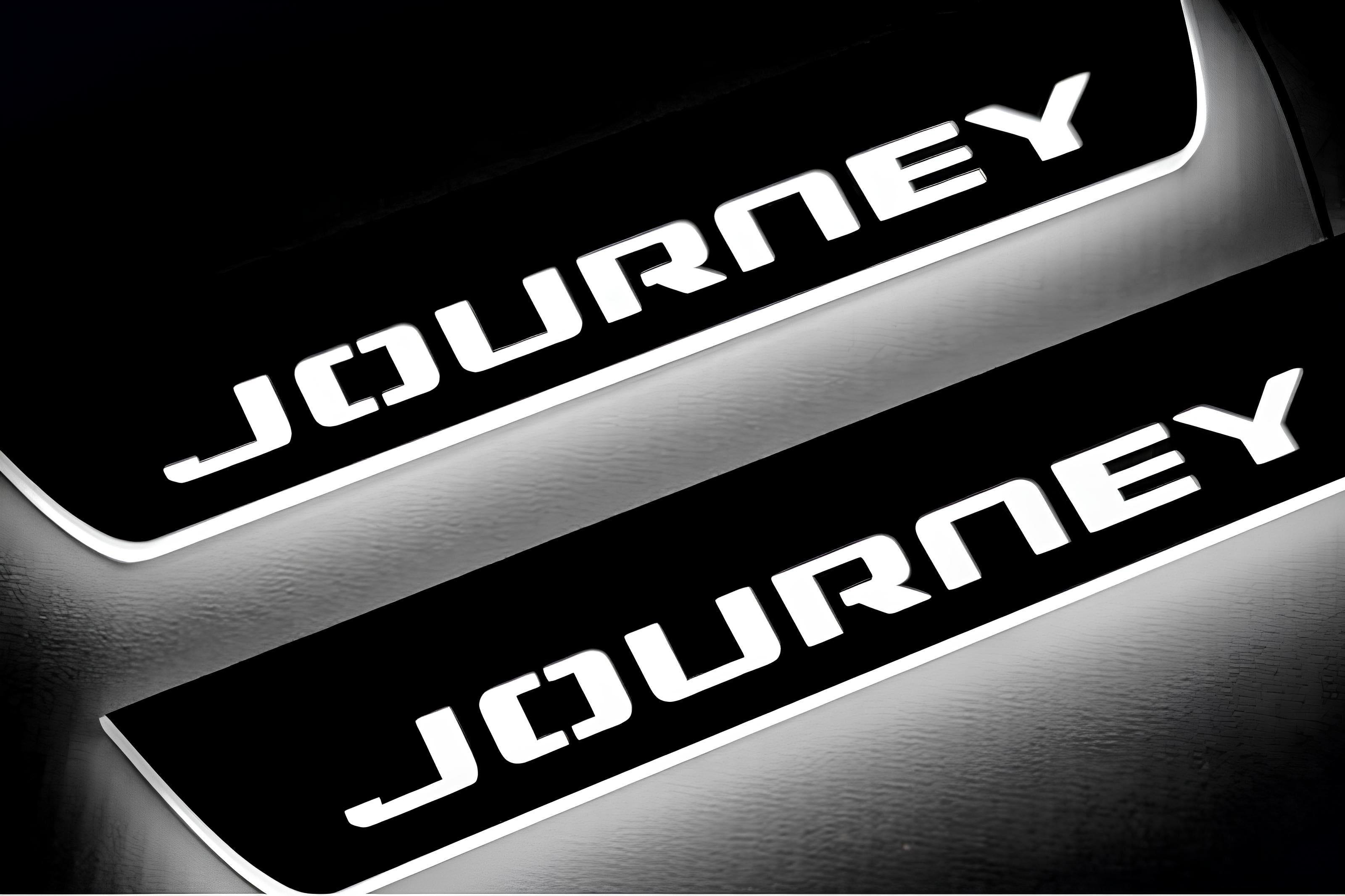 Illuminated LED Door Sill Tread Plates Dodge Journey 2009-2020 With Journey Logo Dodge Led Door Sills opdesign