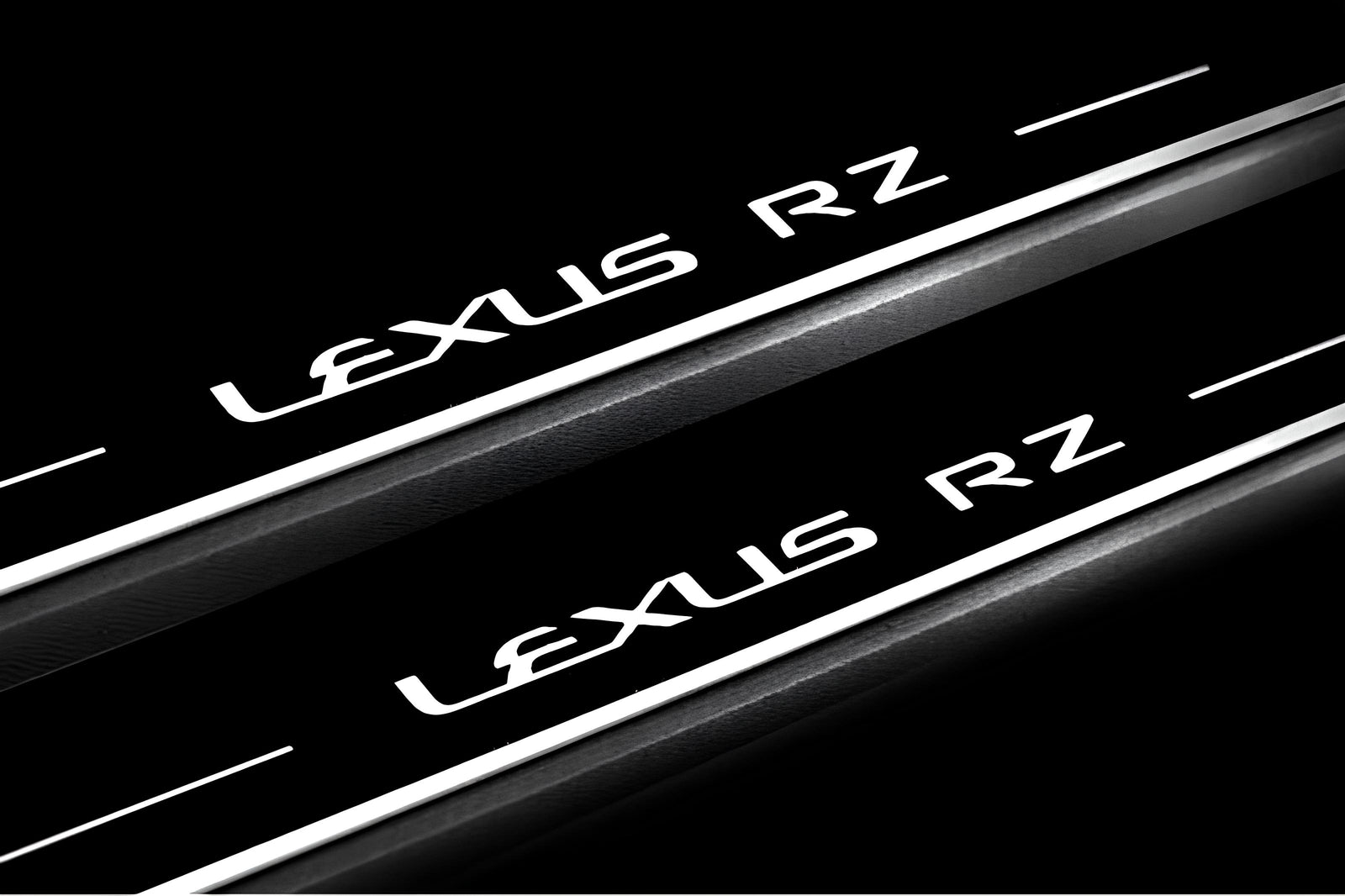 LED door sill plates stainless steel Lexus RZ 2022+ with Lexus RZ logo
