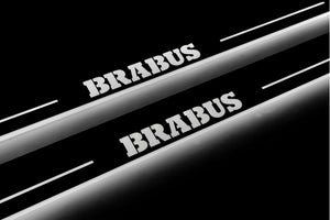 Illuminated LED Door Sill Tread Plates Smart Fortwo III 2014+ With Brabus Logo Smart Led Door Sills decoinfabric