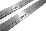 Mitsubishi ASX I 2010+ entry guards in stainless steel with ASX logo