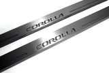 Toyota Corolla XI 2013+ illuminated entry guards in stainless steel with Corolla logo