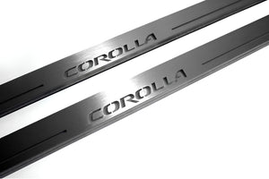 Toyota Corolla XI 2013-2019 LED Door Sills Illuminated Scuff Corolla Logo Stainless Steel Entry Guards Door Sills Decoin