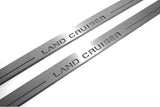 Toyota LC 200 2007+ stainless steel LED door sill plates with Land Cruiser logo