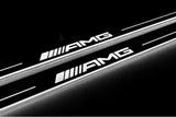 stainless steel LED door sill plates with Mercedes S-Class C217 2014+ with AMG logo