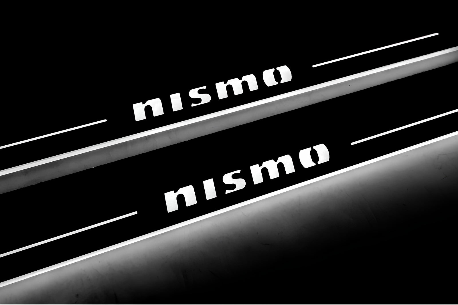 LED door sill plates Nissan Patrol Y62 2010+ stainless steel with NISMO logo
