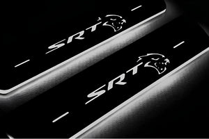 Illuminated LED Door Sill Tread Plates Chrysler 300C II 2011-2023 With SRT HELLCAT Logo Chrysler Led Door Sills decoinfabric