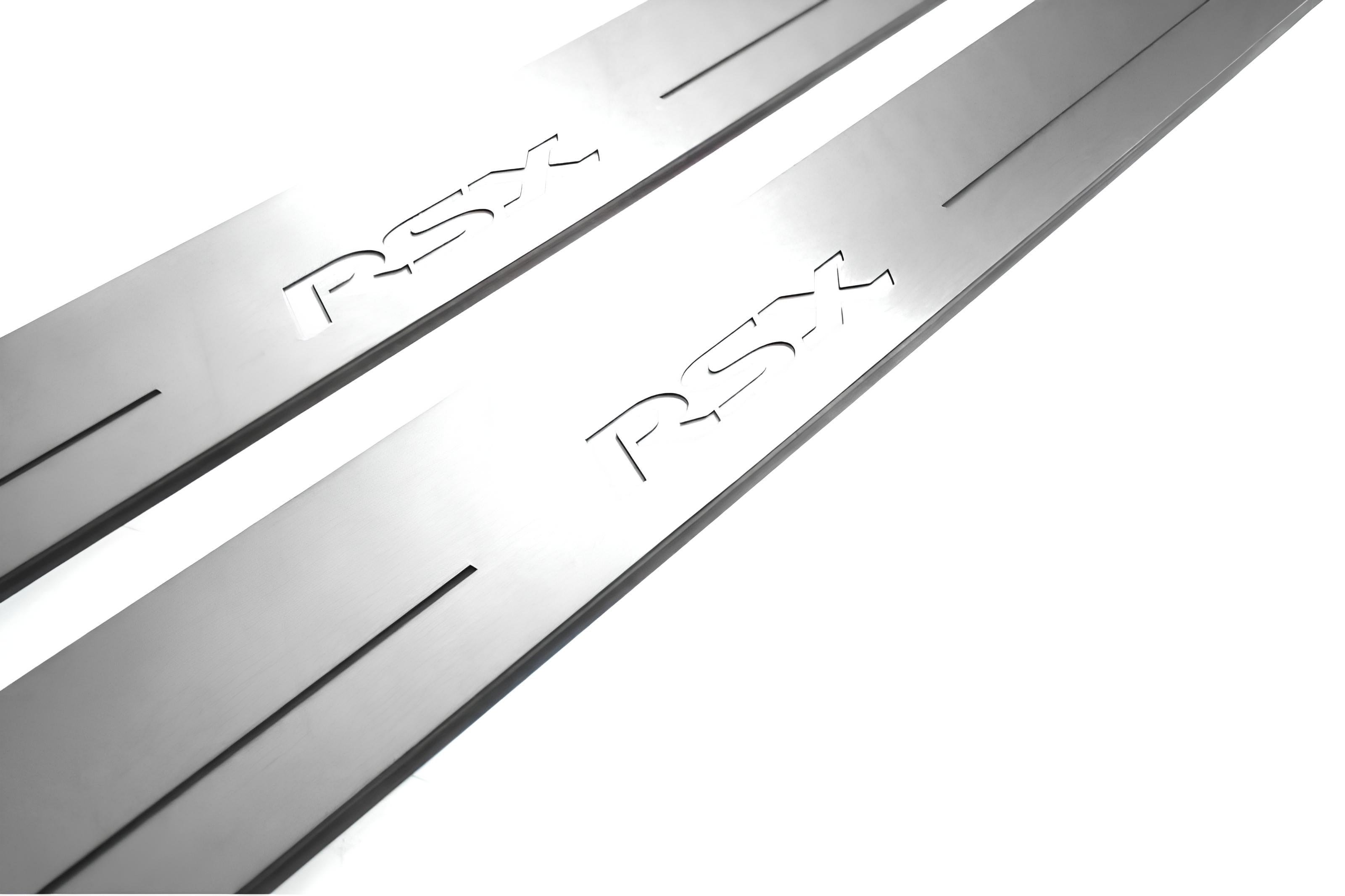 Illuminated LED Door Sill Tread Plates Acura RSX 2002-2006 With RSX Logo Acura Led Door Sills opdesign