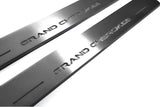 Jeep Grand Cherokee IV WK2 2010+ door sill plates in stainless steel with Grand Cherokee logo