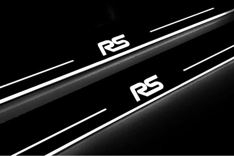 LED door sill plates stainless steel Ford Focus III 2011+ with RS logo