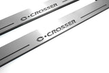 LED door sill plates for Citroen C-Crosser 2007+ stainless steel with C-Crosser logo