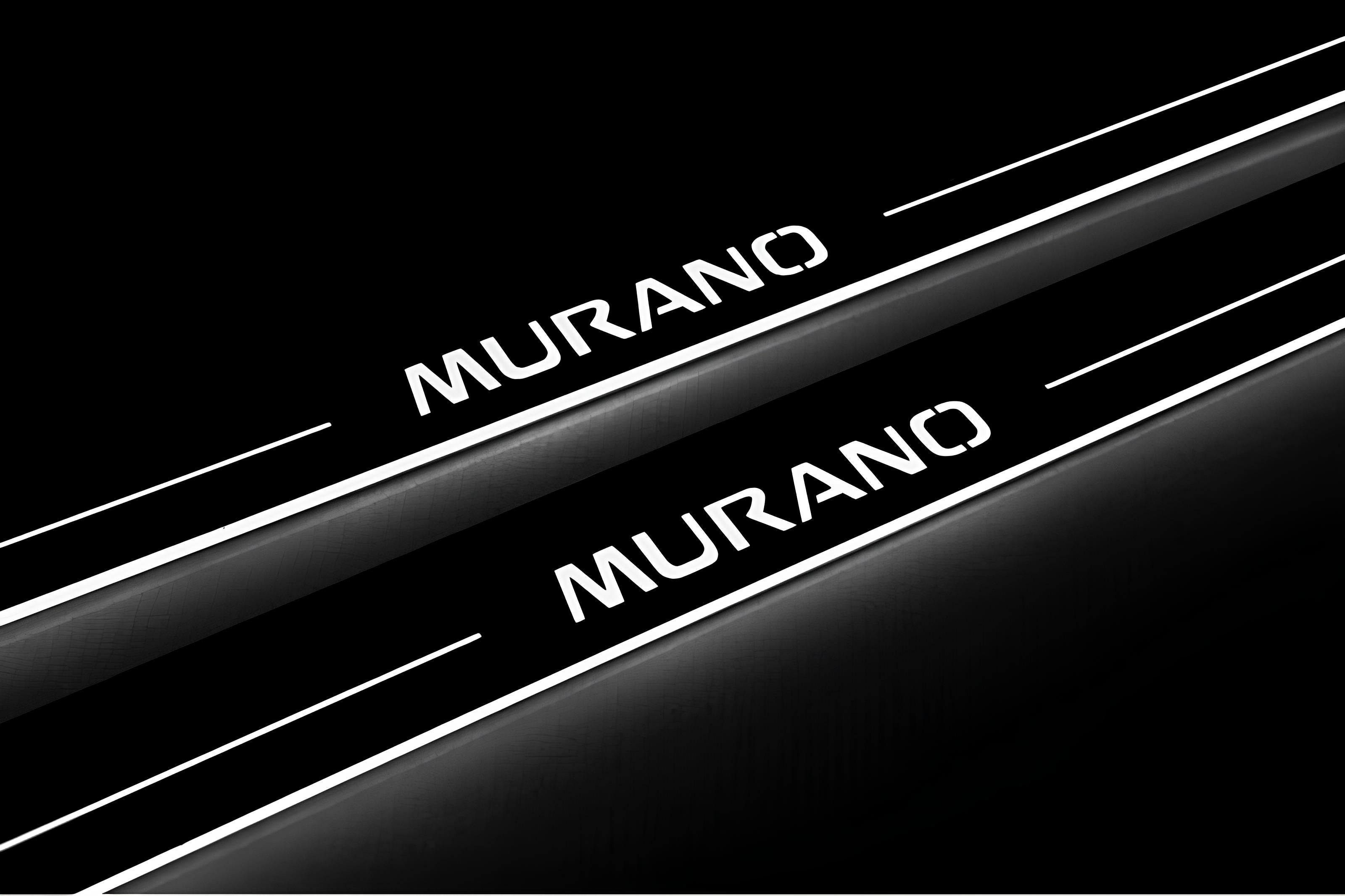 Illuminated LED Door Sill Tread Plates Nissan Murano II 2008-2014 With Murano Logo Nissan Led Door Sills decoinfabric