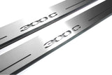 Chrysler 300C II LD 2011+ LED door sill plates stainless steel with 300C logo