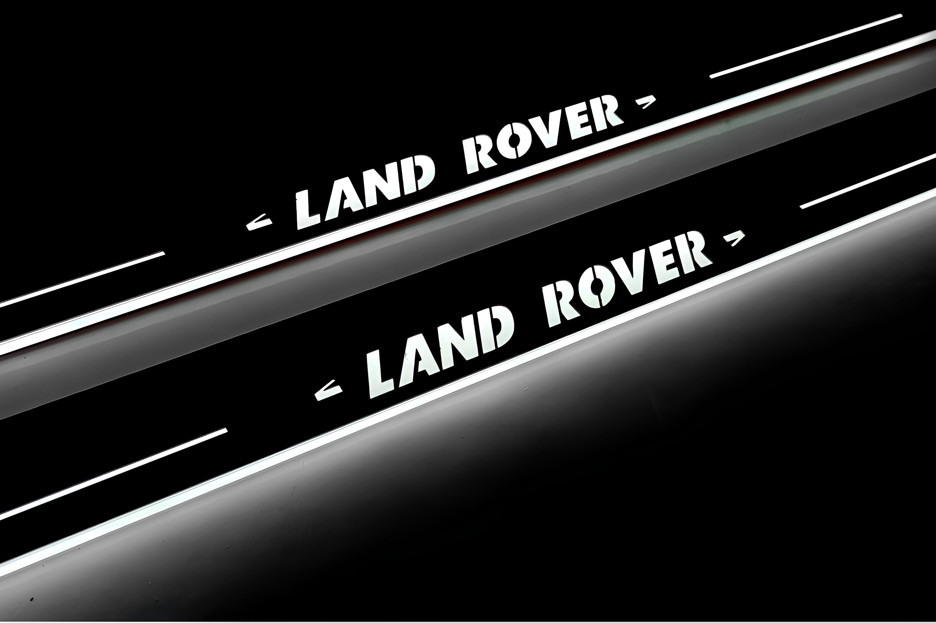 Illuminated LED Door Sill Tread Plates Land Rover Discovery IV 2009-2016 With Land Rover Logo Land Rover Led Door Sills opdesign