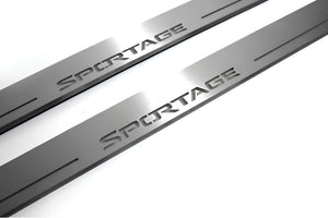 Illuminated LED Door Sill Tread Plates Kia Sportage IV 2015-2022 With Sportage Logo KIA Led Door Sills opdesign