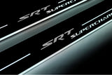 Jeep Grand Cherokee IV WK2 2010+ stainless steel LED door sill plates with SRT Supercharged logo