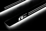 LED door sill plates stainless steel Volkswagen Passat B6 2005+ with R-Line logo
