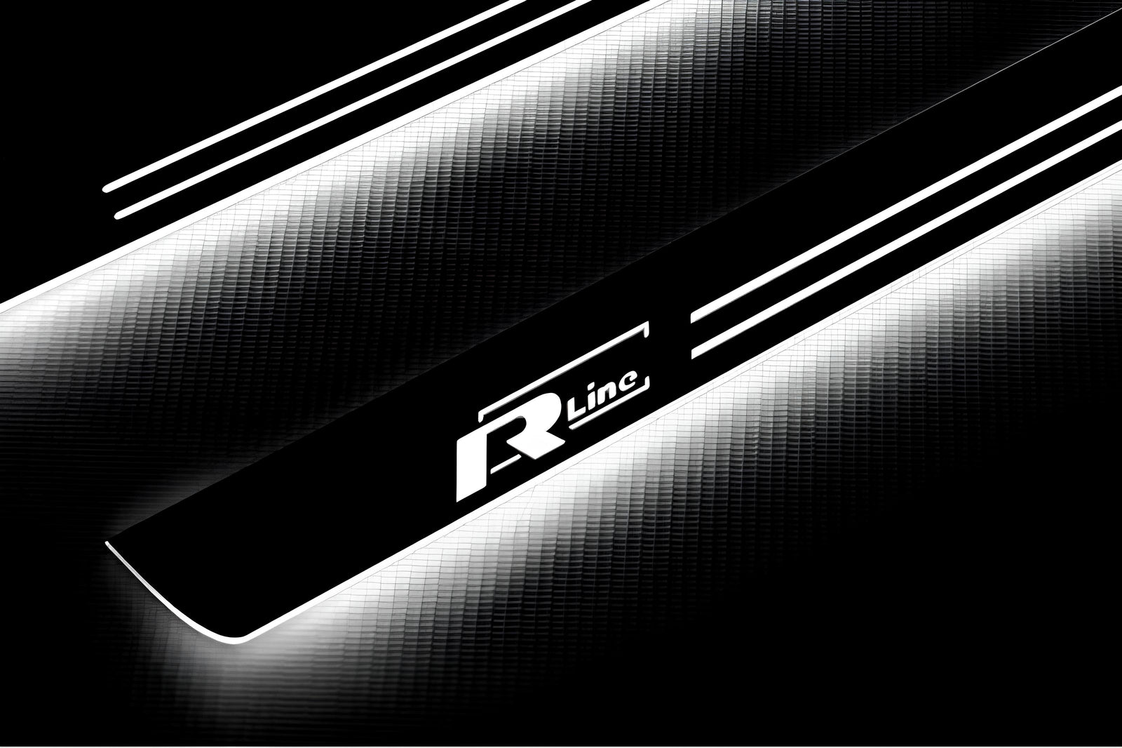 LED door sill plates stainless steel Volkswagen Passat B6 2005+ with R-Line logo