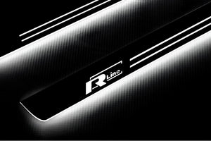 Illuminated LED Door Sill Tread Plates Volkswagen Passat B7 USA 2011-2019 With R-Line Logo Volkswagen Led Door Sills opdesign