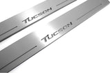 LED door sill plates stainless steel Hyundai Tucson II 2015+ with Tucson logo