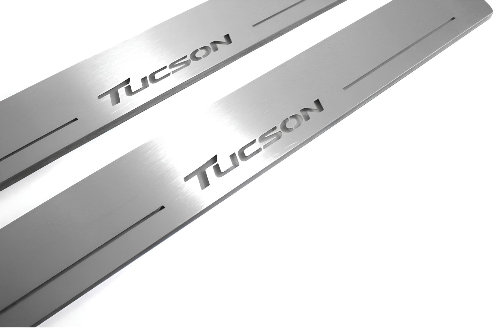 LED door sill plates stainless steel Hyundai Tucson II 2015+ with Tucson logo